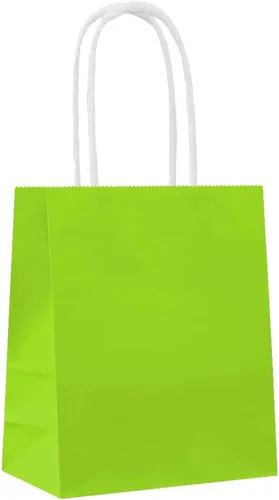 Kiwi - Bolsas de papel kraft verde para fiestas, 5 pulgadas, 1 unidad, perfectas para eventos temáticos de colores y regalos