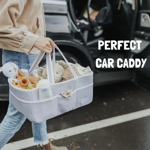 Miniatura 7 de Lily Miles Organizador de pañales para bebé - Bolso tote organizador para artículos esenciales de bebé niña - Cesta de regalo para baby shower