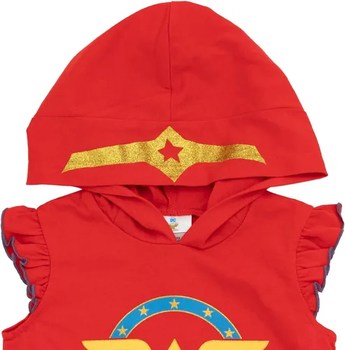 Miniatura 5 de DC Comics Camiseta sin mangas para niñas de la Liga de la Justicia Wonder Woman y Dolphin Active French Terry Shorts de niño a niño grande
