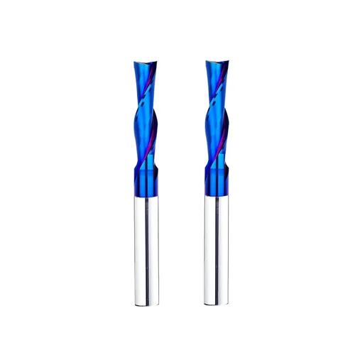 Miniatura 8 de BRD204 Broca de enrutador de inmersión en espiral de carburo sólido 2 flautas corte CNC Router Bits Molino de extremo NACO recubierto 1/8 "CD X 3/4