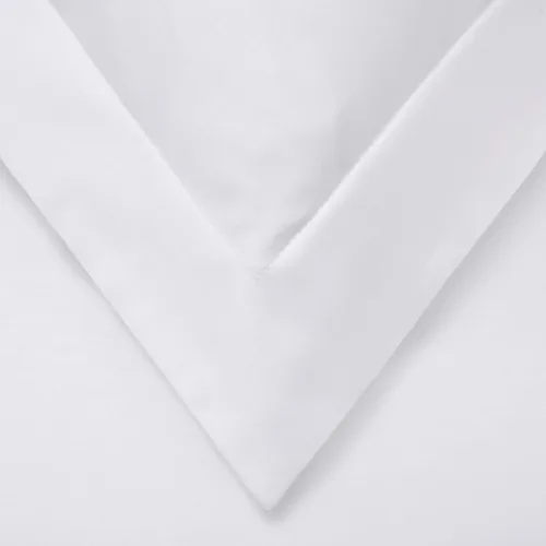 Miniatura 3 de Mezcla de algodón, suave, resistente a las arrugas, juego de funda de edredón de 3 piezas, tamaño matrimonial/queen, color blanco