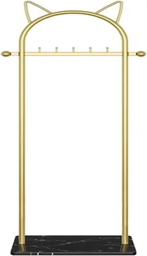 Miniatura 6 de Perchero dorado para ropa, perchero con base de mármol estable para abrigos, sombreros, bufandas, ropa y bolsos, para el hogar, dormitorio, hotel