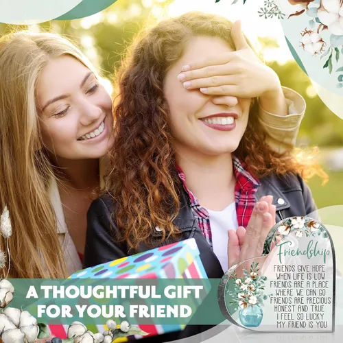 Miniatura 6 de Spiareal Regalo para Amiga Amistad Mujeres Amiga Amistad Cumpleaños Regalo de Ánimo Corazón de Acrílico Mariposa Recuerdo Pisapapeles para Casa