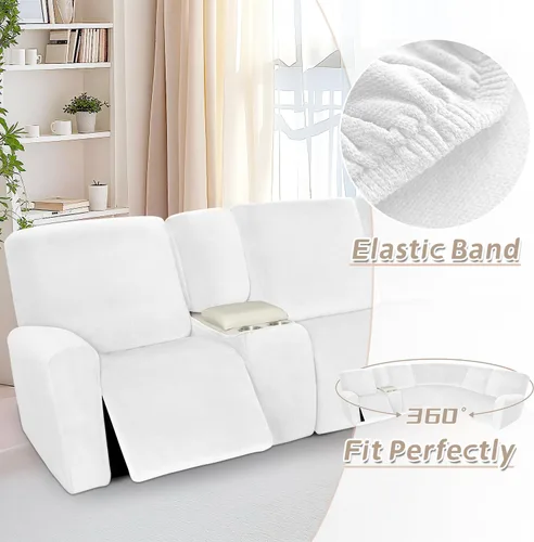 Miniatura 282 de Arfntevss Fundas de sofá seccional reclinable de terciopelo, Funda de sofá seccional de esquina para sofá reclinable, Funda elástica suave