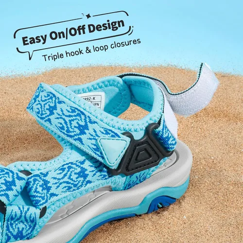 Miniatura 4 de DREAM PAIRS Sandalias de verano para niños, ligeras y ajustables (para niños y niñas, grandes y pequeños).