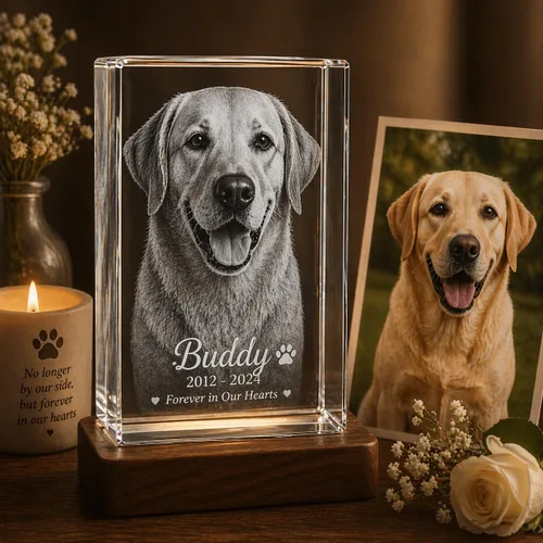 Miniatura 8 de Rectángulo de fotos de cristal grabado en 3D personalizado Recuerdo grabado con láser personalizado Regalo Decoración Regalo conmemorativo