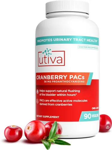Utiva Cranberry PACs – Ingredientes clínicamente estudiados 36 mg PAC para evitar las infecciones urinarias – Suplemento para la salud del tracto