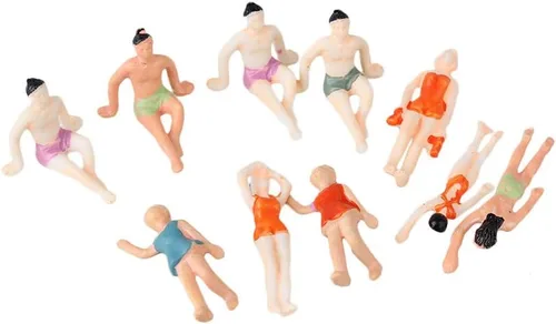 Miniatura 3 de 1:75 Multicolor ABS sin pintar en miniatura Beach People Figures Mini People Pack de 20