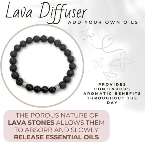 Miniatura 5 de Zorbitz - Pulsera difusora de lava, color negro
