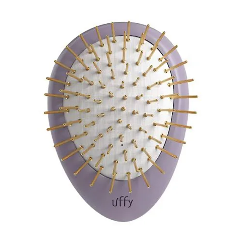 Miniatura 12 de Uffy Acubrusher - Cepillo de pelo Gua Sha chapado en oro de 24 quilates, masajeador ergonómico para el cuero cabelludo para la caspa