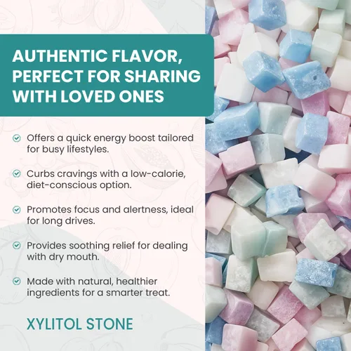 Miniatura 6 de Xylitol Stone Caramelos sin azúcar - Veganos y compatibles con dieta cetogénica, caramelos duros únicos sin azúcar - Dulces con 100% sabor natural