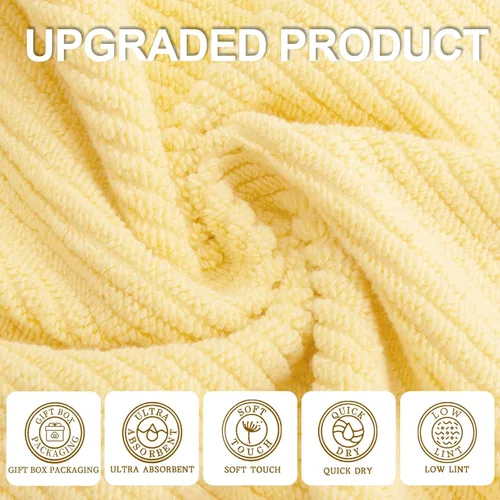 Miniatura 242 de VOOVA & MOVAS Toallas de mano blancas - 100% algodón Ligeras Gruesas Secado rápido Suaves Absorbentes, paquete de 4 piezas grandes de 18