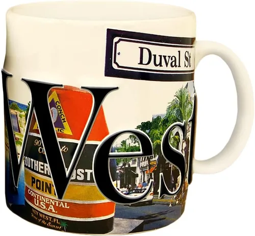 Miniatura 2 de Americaware Key West - Taza de café con alivio de color, 18 onzas, color blanco