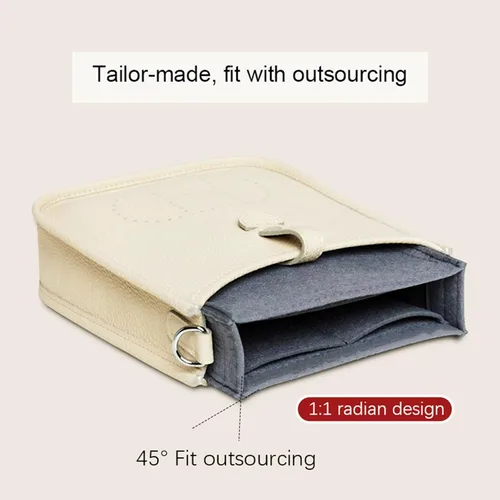 Miniatura 2 de Organizador de fieltro-para Hermes Evelyne III tpm pm gm bolsa inserto mini 16 29 33 bolsa organizador Y003 gris-L
