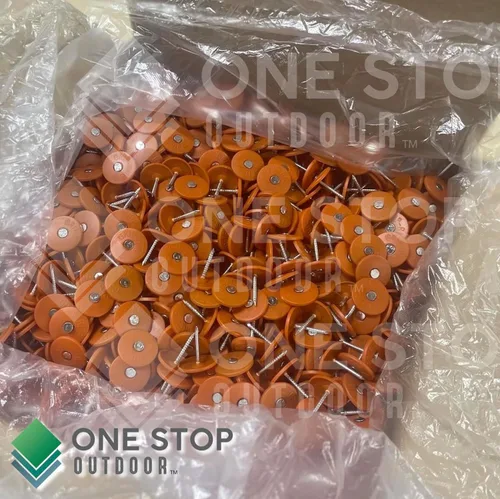 Miniatura 3 de Paquete de 100 clavos redondos de plástico para techos de 1 pulgada, clavos de papel de alquitrán galvanizado para fijación de envoltura de casa