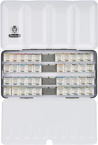Miniatura 3 de Schmincke - HORADAM® AQUARELL, surtido completo de 40 medios recipientes de acuarelas de granulación súper fuerte, 74 440 097, caja de metal