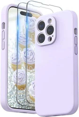 Miniatura 30 de SURPHY Funda diseñada para iPhone 14 Pro con protector de pantalla, (protección de cámara y forro de microfibra suave), funda de silicona líquida