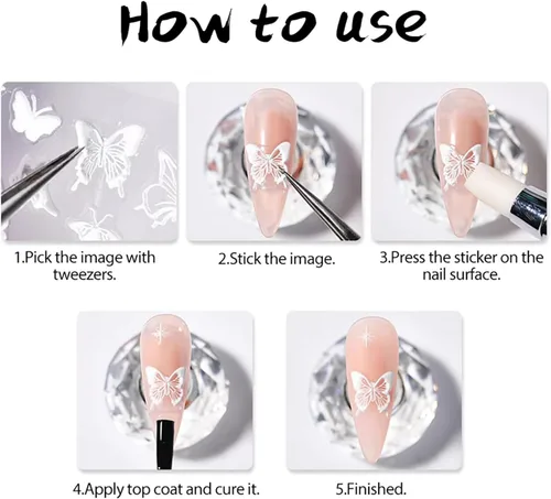 Miniatura 7 de 6 hojas de calcomanías de arte de uñas de animales autoadhesivas 3D, diseño de letras de gato, divertidas calcomanías de uñas para primavera