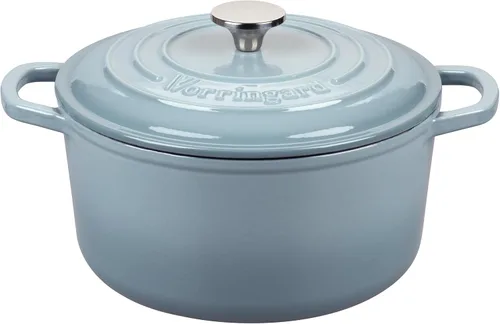 Miniatura 15 de VORRINGARD Olla de horno holandés de hierro fundido esmaltada con tapa, para hornear pan de masa madre, hornos holandeses redondos, 4.5 cuartos