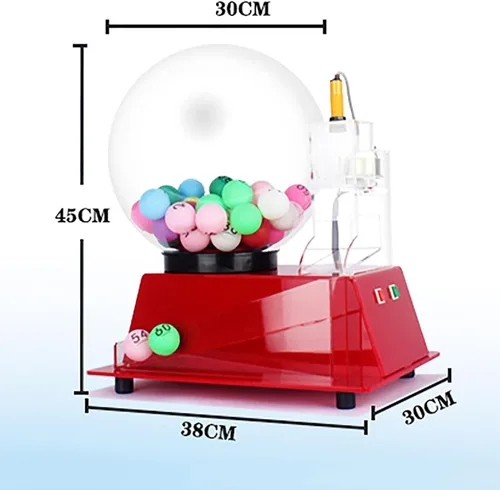Miniatura 6 de Máquina automática de dibujo de lotería, incluye jaula de bingo acrílica, bola de 60 piezas, máquina de dibujo de lotería automática de acrílico