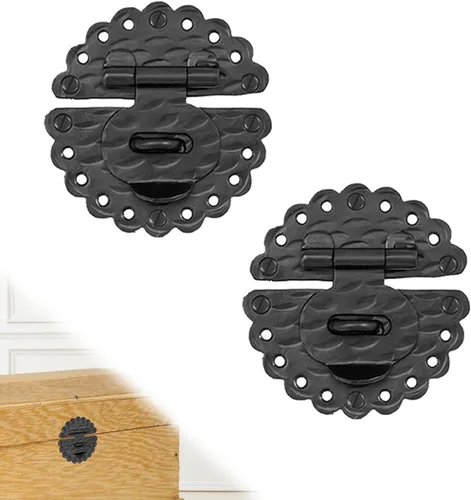 Miniatura 23 de 1 paquete de cerrojos de muebles de 2.75 pulgadas para puertas, color negro, cerrojo decorativo de metal para muebles, cerrojos de metal rústico