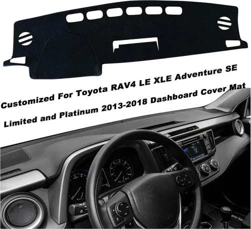 Miniatura 3 de Cubierta de tapete para salpicadero, consola central interior personalizada compatible con Toyota RAV4 SUV 2013, 2014, 2015, 2016, 2017, 2018