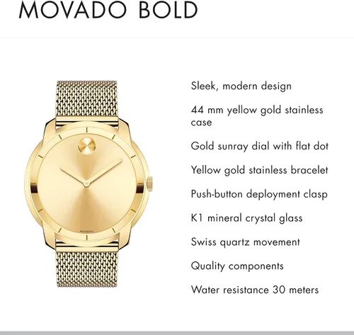 Miniatura 2 de Movado 3600373 - Bold Thin Reloj para hombre, talla única , Dorado