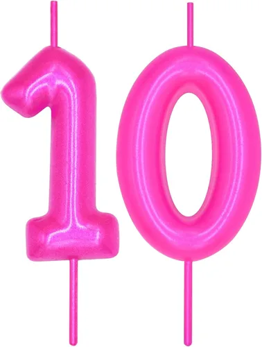 Miniatura 42 de DERVENTA Vela con números de 2.36 pulgadas, decoración perfecta para cumpleaños, brunch, postre, pastel, 1 pieza (número 0 rosa)