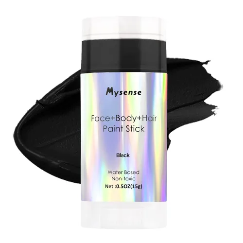 Miniatura 20 de Mysense Pintura en barra para el cabello facial y corporal morado pastel, a base de agua, lavable y temporal, pintura corporal crema no tóxica
