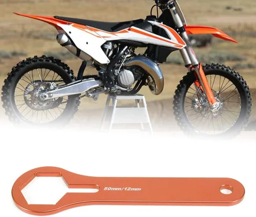 Miniatura 4 de Llave de horquilla para suspensión de motocicleta, 1.969 in, aleación de aluminio, naranja, apta para 125 150 250 350 450 550 SX XCWP