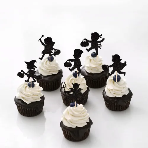 Miniatura 3 de 30 piezas de adornos para cupcakes con purpurina – Púas de cupcakes de Halloween para niños, cumpleaños, festival, fiesta, decoración de pasteles