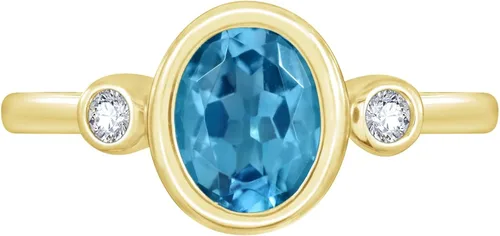 Miniatura 2 de Tienda Collection Gold Plated Sterling Silver Round-Shaped Amethyst and Infinite Elements Cubic Zirconia Textured Finish Ring