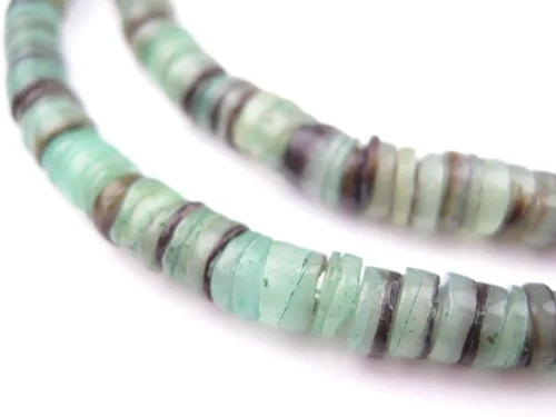 Miniatura 21 de The Bead Chest Helecho Verde Natural Shell Heishi Cuentas (0.315 in)