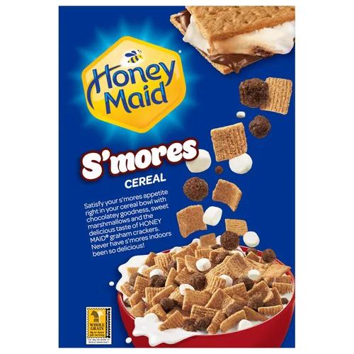 Miniatura 6 de Honey Maid S'mores Cereal para el desayuno, cuadrados de maíz y trigo endulzados, aperitivos crujientes para la mañana, caja de 12.25 onzas