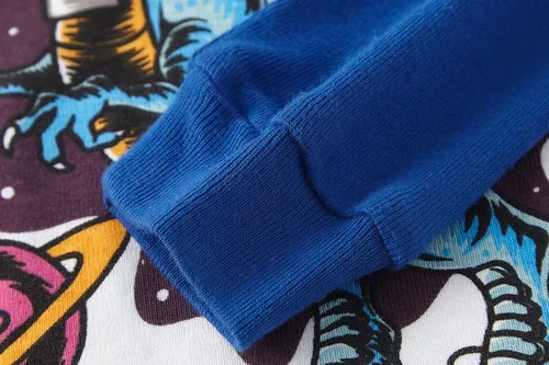 Miniatura 7 de Pijamas para niños, dinosaurio, cohete, espacio, 4 piezas, conjunto de ropa de dormir de 2 a 12 años