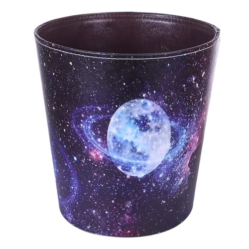Miniatura 13 de Cubo de basura de piel sintética de 10 litros/2.64 galones, decorativo, impermeable, papelera para el hogar, oficina, baño, jardinería, 2 Flower-1
