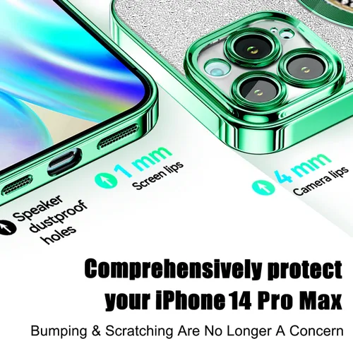 Miniatura 446 de Misscase Funda magnética con purpurina para iPhone 11 compatible con MagSafe, protección completa, delgada, a prueba de golpes, antiarañazos
