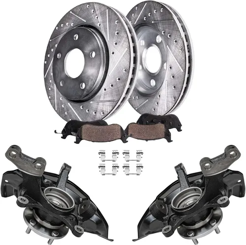Miniatura 25 de Detroit Axle - Kit de freno trasero para Chrysler Town & Country Dodge Grand Caravan VW Routan, repuesto de pastillas de freno de cerámica