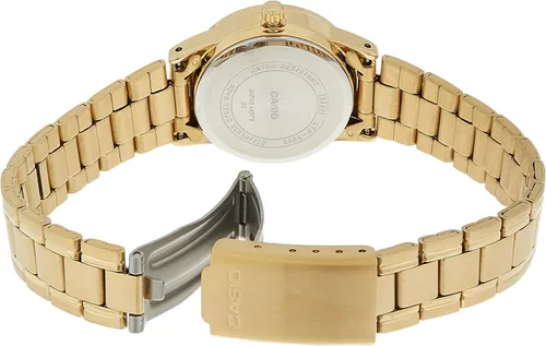 Miniatura 2 de Casio LTP-V002G-7B2 Reloj analógico para mujer tono dorado blanco fácil lector esfera de fecha