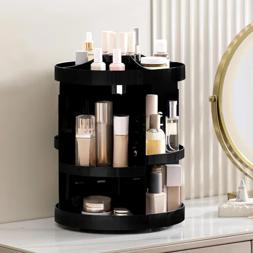 Miniatura 5 de HBlife Organizador de maquillaje giratorio extragrande de 360 grados, carrusel ajustable, organizador de perfumes giratorio de gran capacidad