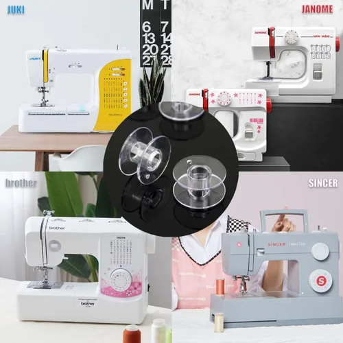 Miniatura 5 de Paquete de 50 bobinas de plástico transparente para máquina de coser, clase 15, compatibles con máquinas Brother Singer Janome Kenmore