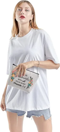 Miniatura 4 de TSOTMO Pioneer Gifts Pioneer - Neceser cosmético con cremallera para mujeres, regalo de vida pionera, el mejor regalo para la vida (Proverbios 3:5)