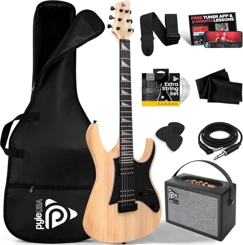 Miniatura 7 de Pyle Heavy Metal EG Fire Guitarra Eléctrica de Metal con Kit de Amplificador, Instrumento de Tamaño Completo con Amplificador de Práctica
