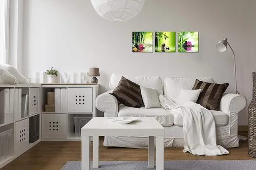 Miniatura 6 de TutuBeer 3 Paneles Arte Zen Decoración Spa Verde Bambú Decoración Rosa Aguas y Frangipani Imágenes Pintura Zen en Lienzo Impresiones Arte Bambú