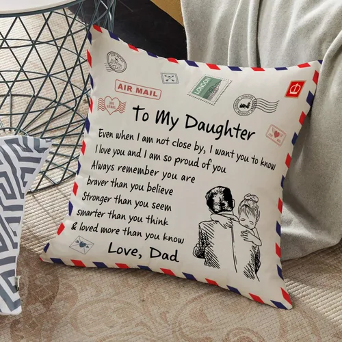 Miniatura 3 de Kenon Fundas de almohada personalizadas para hija, funda de almohada cuadrada decorativa personalizada para hija de papá Bithday