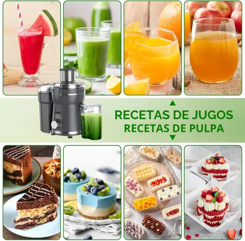 Miniatura 7 de Máquina exprimidora, extractor de exprimidor centrífugo de 500 W con 3 velocidades y boca ancha de 3 pulgadas para frutas y verduras, exprimidor