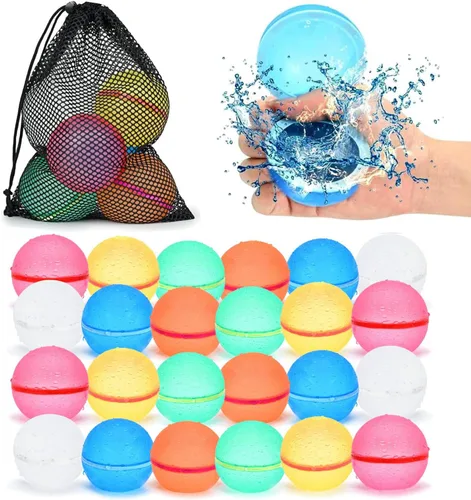 Miniatura 7 de 98K Globos de agua reutilizables, 12 piezas con bolsa de malla, juguetes de agua para piscina y playa, para niños y niñas, juguetes de verano al