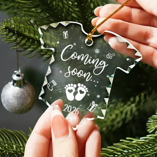 Miniatura 2 de Jesuspirit Adorno de bebé esperando 2025 – Regalos para futuros padres, padres que esperan ser regalos únicos 2025 – Adorno de Navidad de cristal