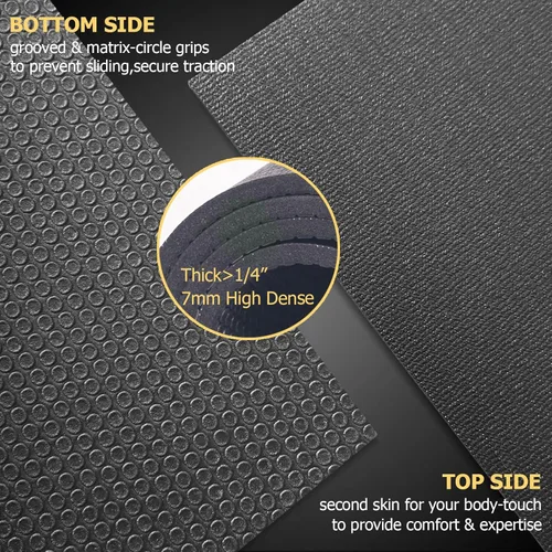 Miniatura 3 de GXMMAT Large Exercise Mat 6'x4'/6'x5'/6'x6'(7mm), Thick Workout Mats for Home Gym Flooring, Extra Wide Non-Slip Durable Cardio Mat, Shoe Friendly