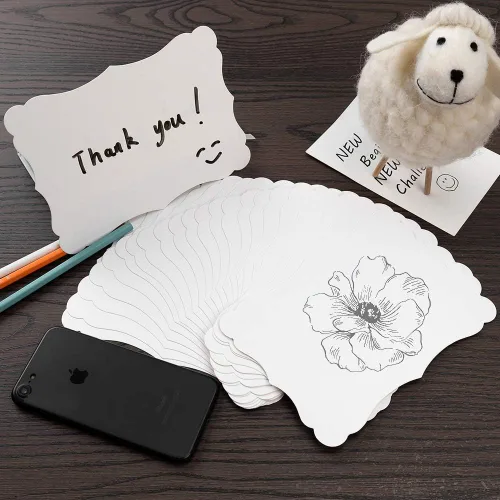 Miniatura 4 de Paquete de 50 tarjetas de papel kraft en blanco, cartulina, papel grueso, color marrón, tarjetas de felicitación para menús de tarjetas de regalo